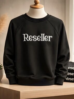 Reseller Embroidered Crewneck Sweater - Black
